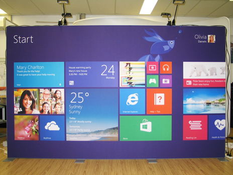 Double Sided Free Standing TexFrame with lighting system