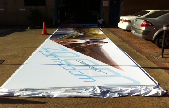 Large Scale Wall Mounted Single Sided TexFrame being Assembled Large Scale Wall Mounted Single Sided TexFrame being Assembled